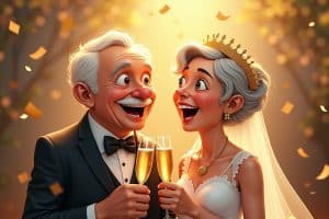 15 Glückwünsche zur goldenen Hochzeit lustig